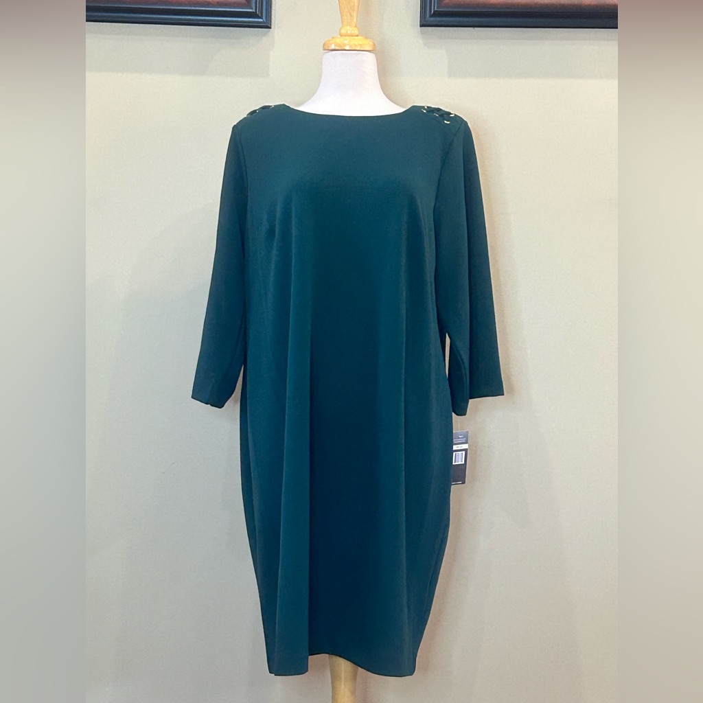Sharagano | Nwt Size 18w Emerald Green Dress